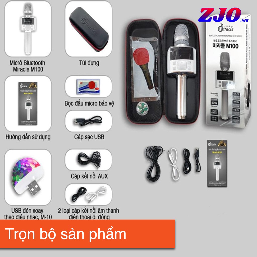 Micro Bluetooth Cao Cấp Miracle M100 Phiên Bản Màu Trắng