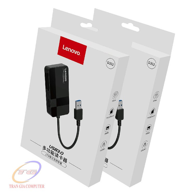 Đầu Đọc Thẻ Nhớ Đa Năng Lenovo D302 USB 3.0