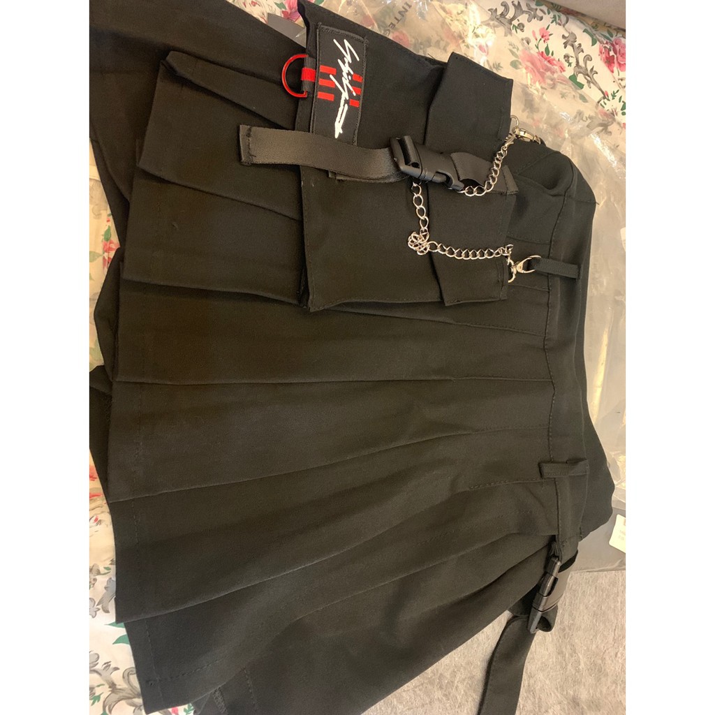 [ ORDER ] Chân váy xếp ly kèm chain unisex ulzzang street style | BigBuy360 - bigbuy360.vn