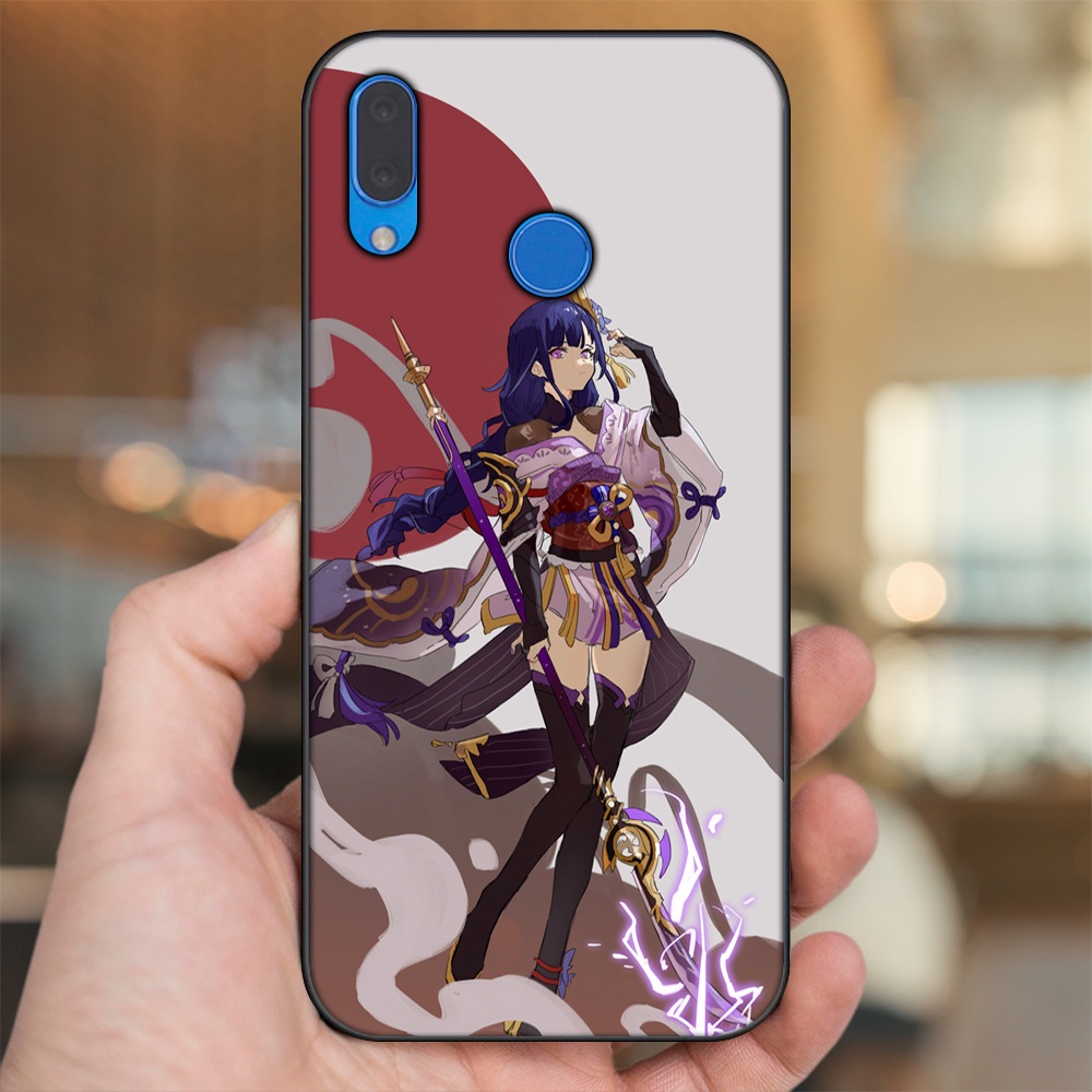Ốp lưng Huawei Nova 3, Nova 3i, Nova 3e, P20 Lite viền đen in hình Raiden Shogun Genshin Impact
