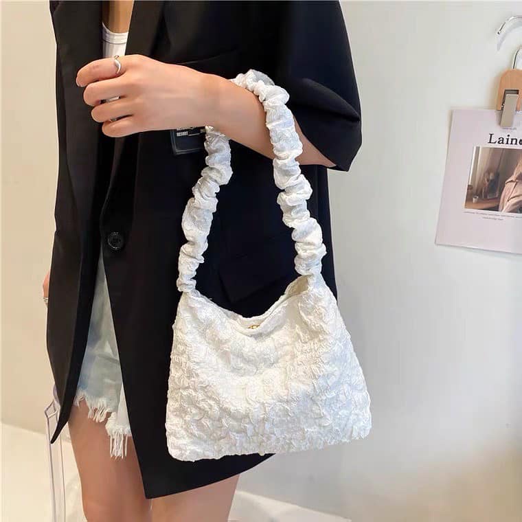 Túi xách nữ Túi xách nữ SUPERFIRE PLEATS BAG 💼 Túi đeo chéo, đeo vai, kẹp nách  họa tiết hoa văn trendy
