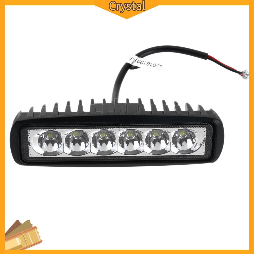 【☄】Universal Waterproof Single Row 6x3W LED Spot Light Bar Emergency Work Lamp-182483