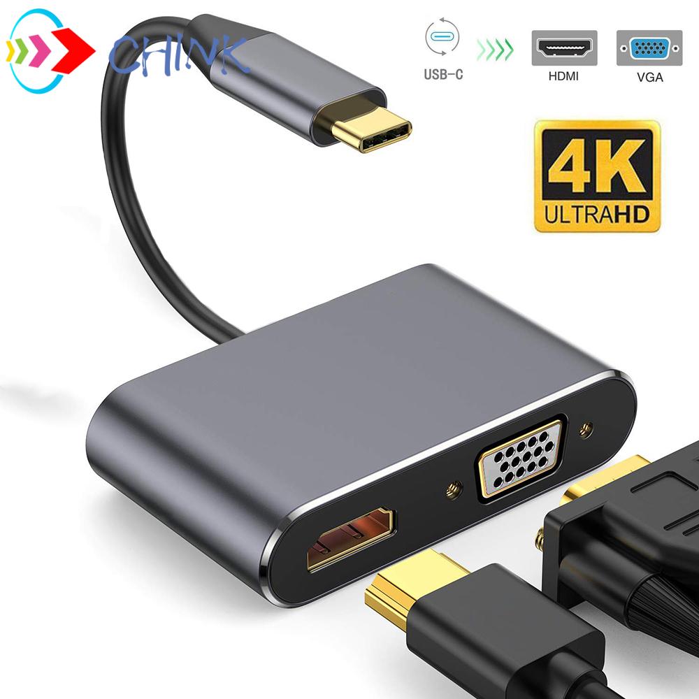 Bộ Chuyển Đổi 3 Cổng Usb C Sang Hdmi Vga Uhd 3.1 Type C 4k Chuyên Nghiệp Chất Lượng Cao