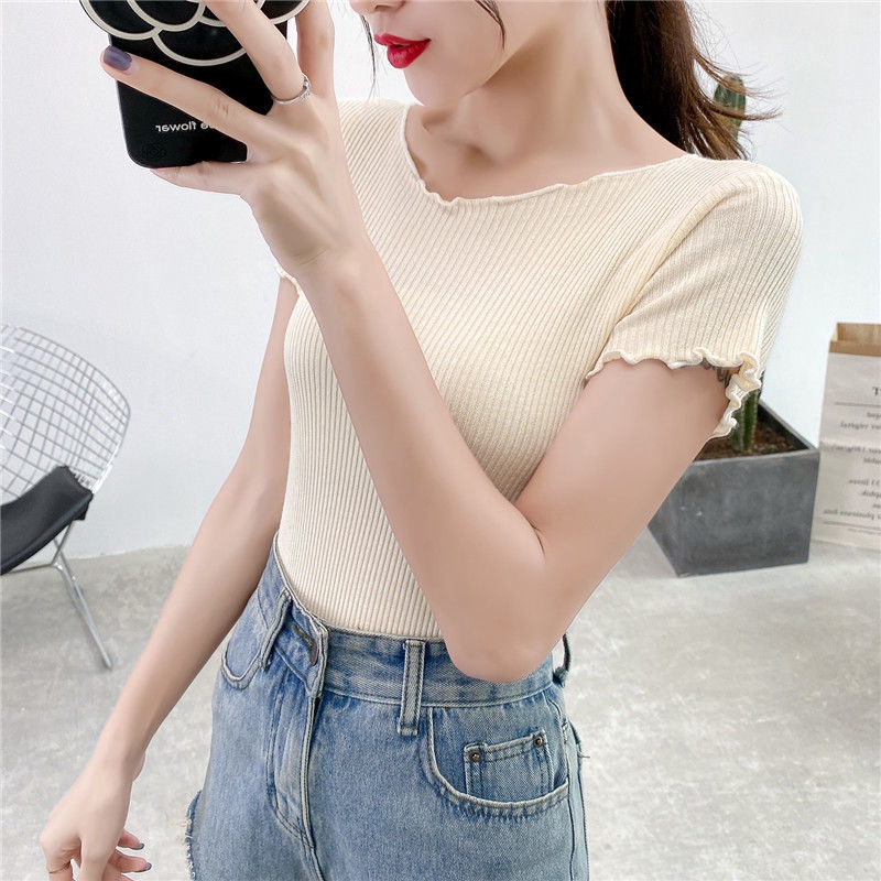 [Mã FAMAYWA giảm 10K đơn 50K] Áo Croptop Tay Ngắn Bằng Sợi Lụa Lạnh Có 7 Màu Sắc Tùy Chọn | BigBuy360 - bigbuy360.vn