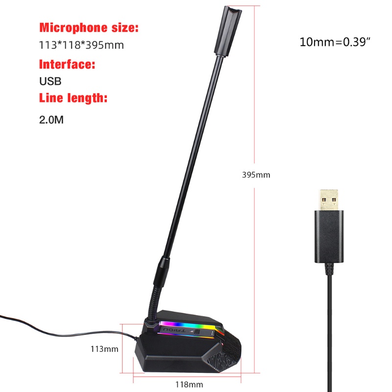 Thẻ Âm Thanh RGB USB Chất Lượng Cao Kèm MIC Cho Máy Tính