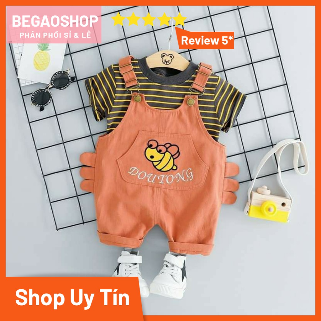 Bộ yếm cho bé trai, yếm bé gái BabyGao - Set gồm yếm + áo thun