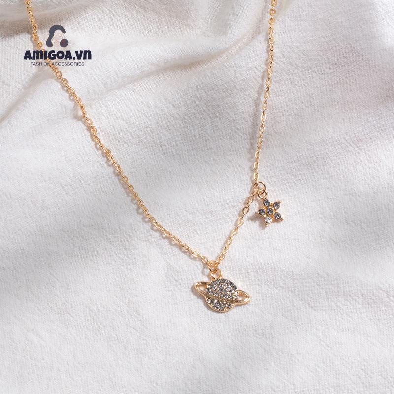 Vòng cổ Mặt Thiết Kế Ngôi Sao Mặt Trăng Thời Trang Dành Cho Nữ