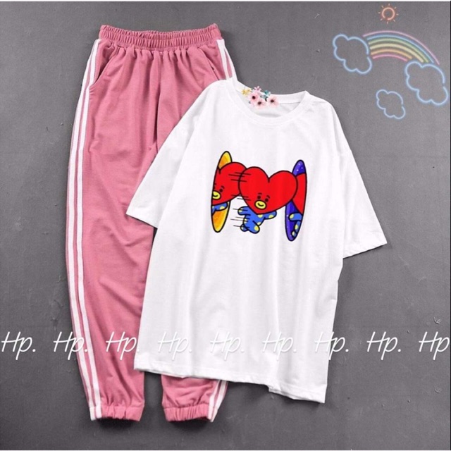 Sét tim M+ quần sọc THL999