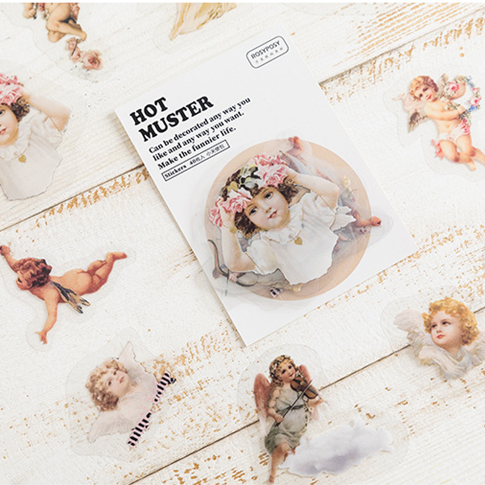 Set 40 miếng dán trang trí nhiều màu họa tiết