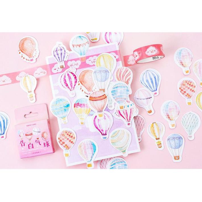 Bộ 46 Sticker Hàn Quốc hình Khinh Khí Cầu dán trang trí E31