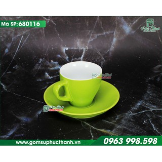 Tách cafe sứ Espresso màu xanh pha máy Gốm Bát Tràng