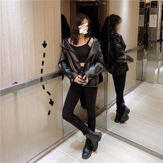 Áo khoác da nữ classic