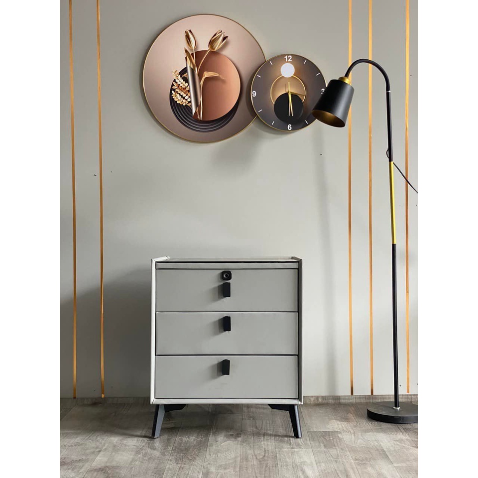 Tủ đầu giường thông minh, Tab đầu giường thông minh có Đèn Led, Sạc không dây, Loa Bluetooth, Khóa vân tay, nhập khẩu