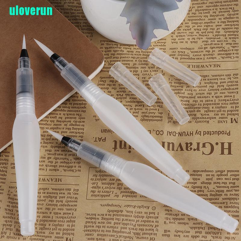 Uloverun set 3 Bút Lông Đầu Tròn Vẽ Màu Nước Nghệ Thuật