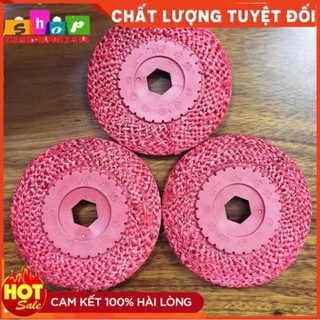 Xơ dừa đỏ đánh bóng inox 100mm-Giadung24h