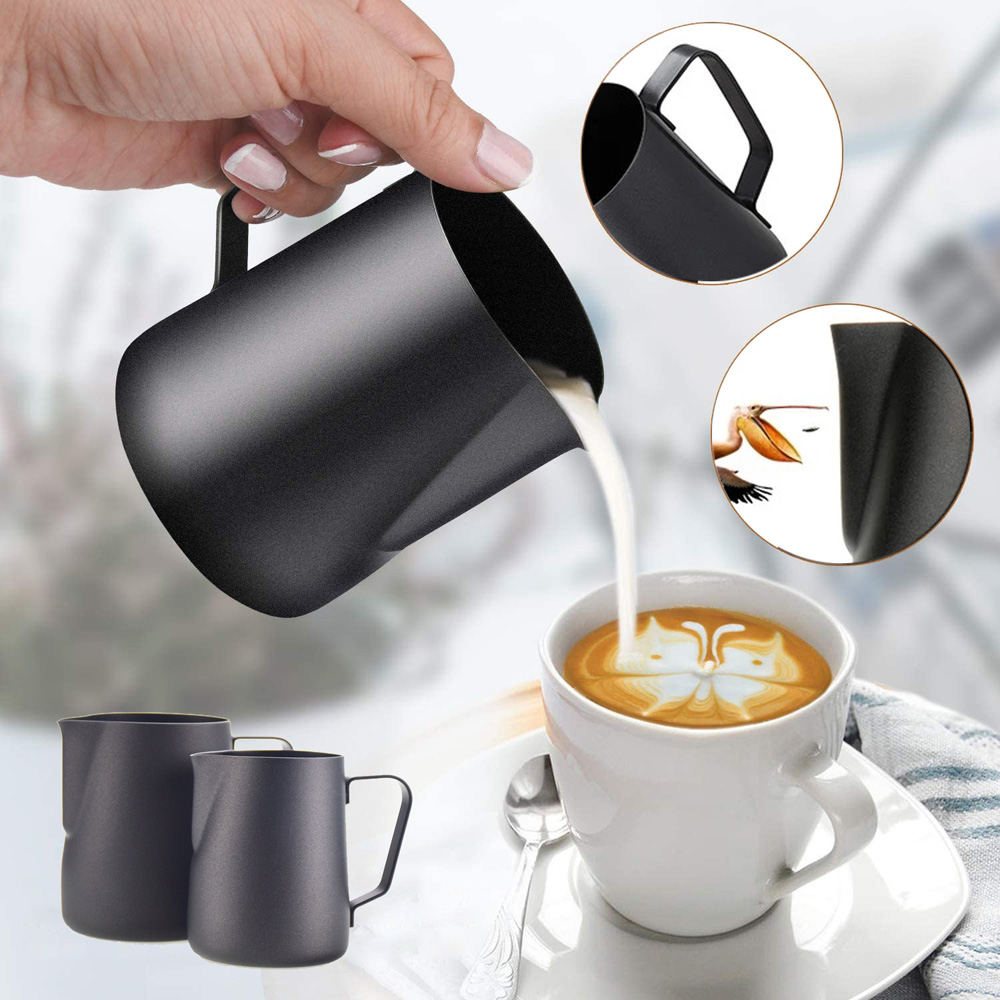 Bình Tạo Bọt Bằng Thép Không Gỉ Có Tay Cầm Dài Tiện Dụng