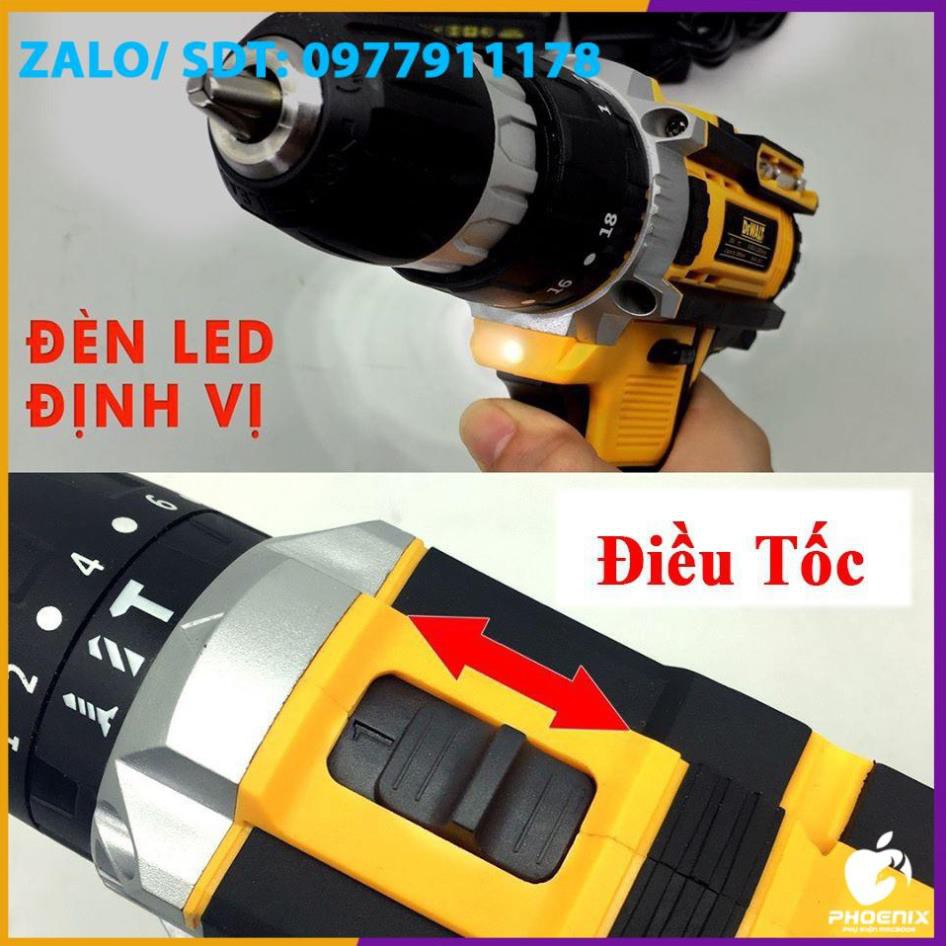 máy khoan pin dewalt 36v ( SIÊU KHỎE , BỀN BỈ )  LOẠI 1 khoan tường khoan bê tông,khoan sắt 3 chức năng