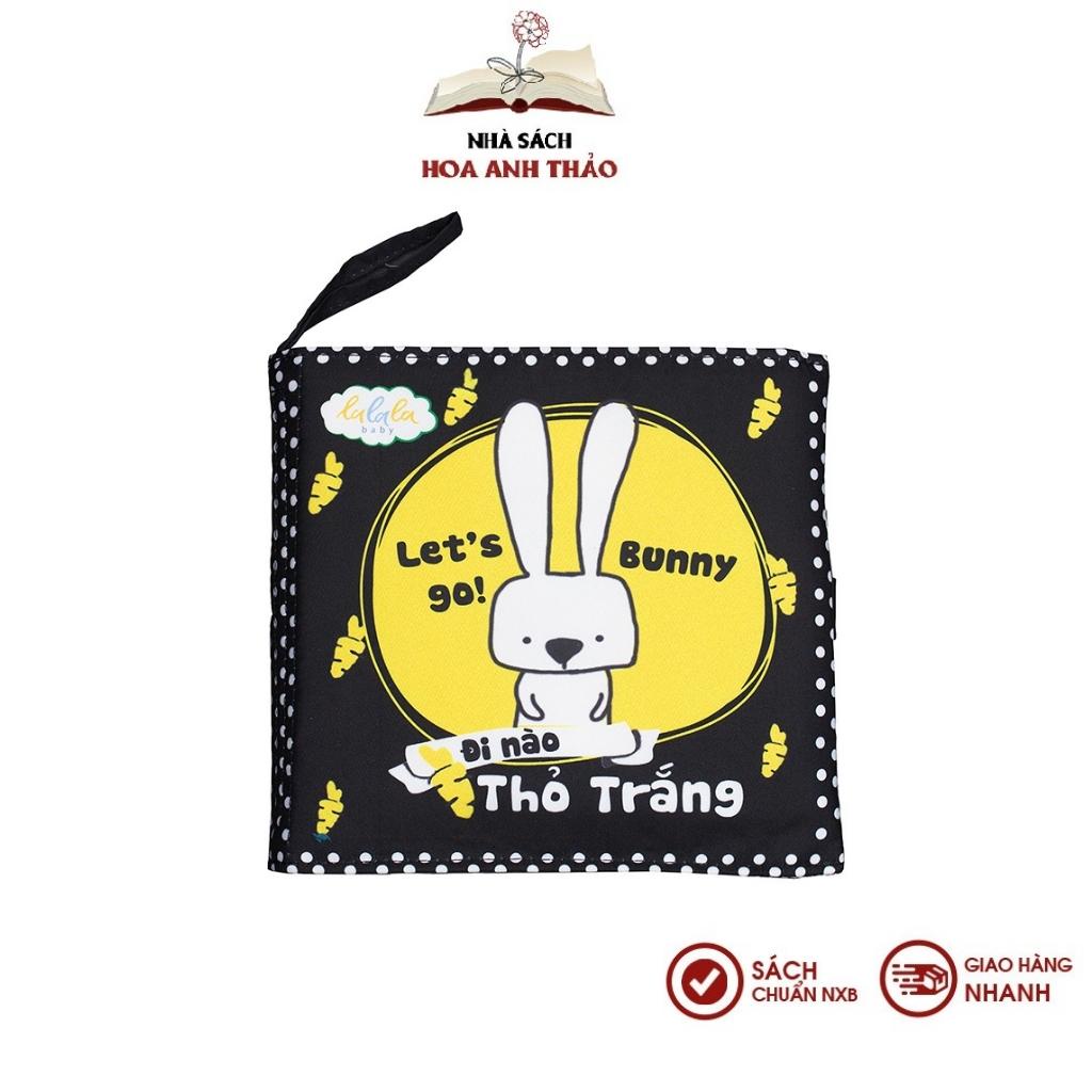 Bộ sách vải cho bé Đi Nào Thỏ Trắng và thẻ kích thích thị giác Lalala Baby phát triển toàn diện