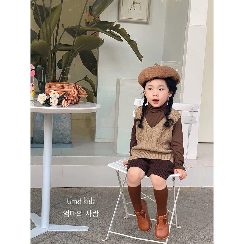 ÁO GILE LEN GÂN CHO BÉ GÁI VÀ BÉ TRAI PHONG CÁCH HÀN QUỐC RẤT ĐẸP FORM CHUẨN