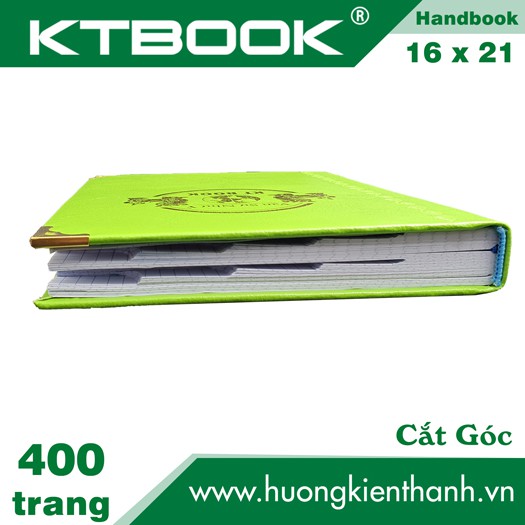 Sổ ghi chép bìa da cao cấp ktbook handbook 400 trang size A5 ruột giấy in caro có cắt góc