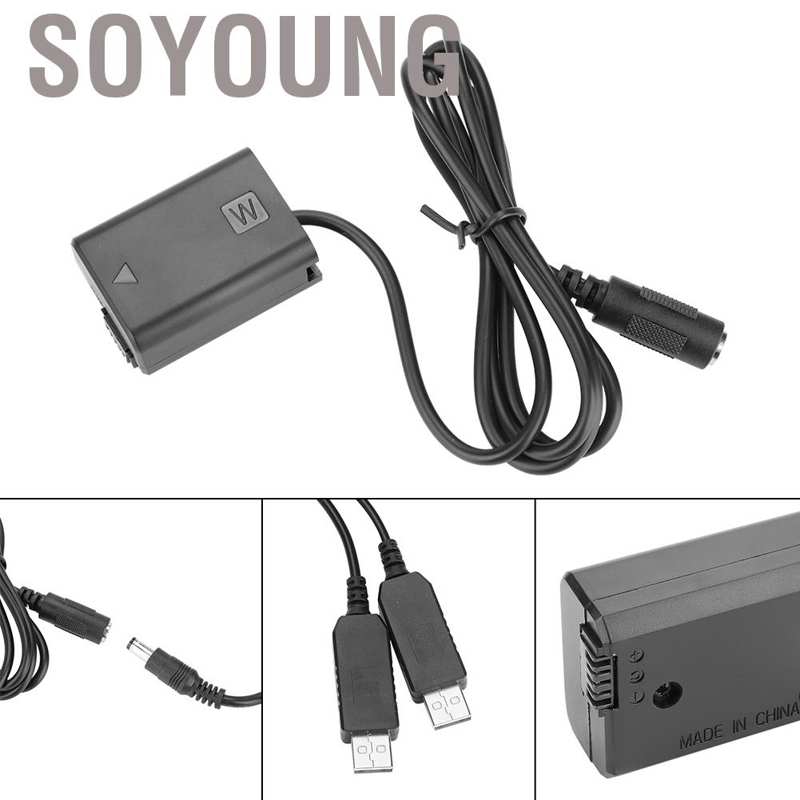 Thiết bị chuyển đổi đầu cắm pin NP-FW50 với 2 đầu USB chuyên dụng cho SONY A6300 A5000