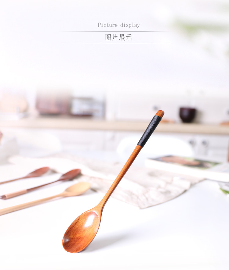 Muỗng Gỗ Cán Dài Phong Cách Nhật Bản 23.5x4cm