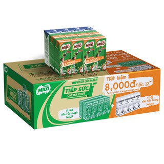 [HSD T2-2021] Thùng sữa Nestlé MILO + Sữa Nước Có Đường Nestlé - Phiên bản (180ml)