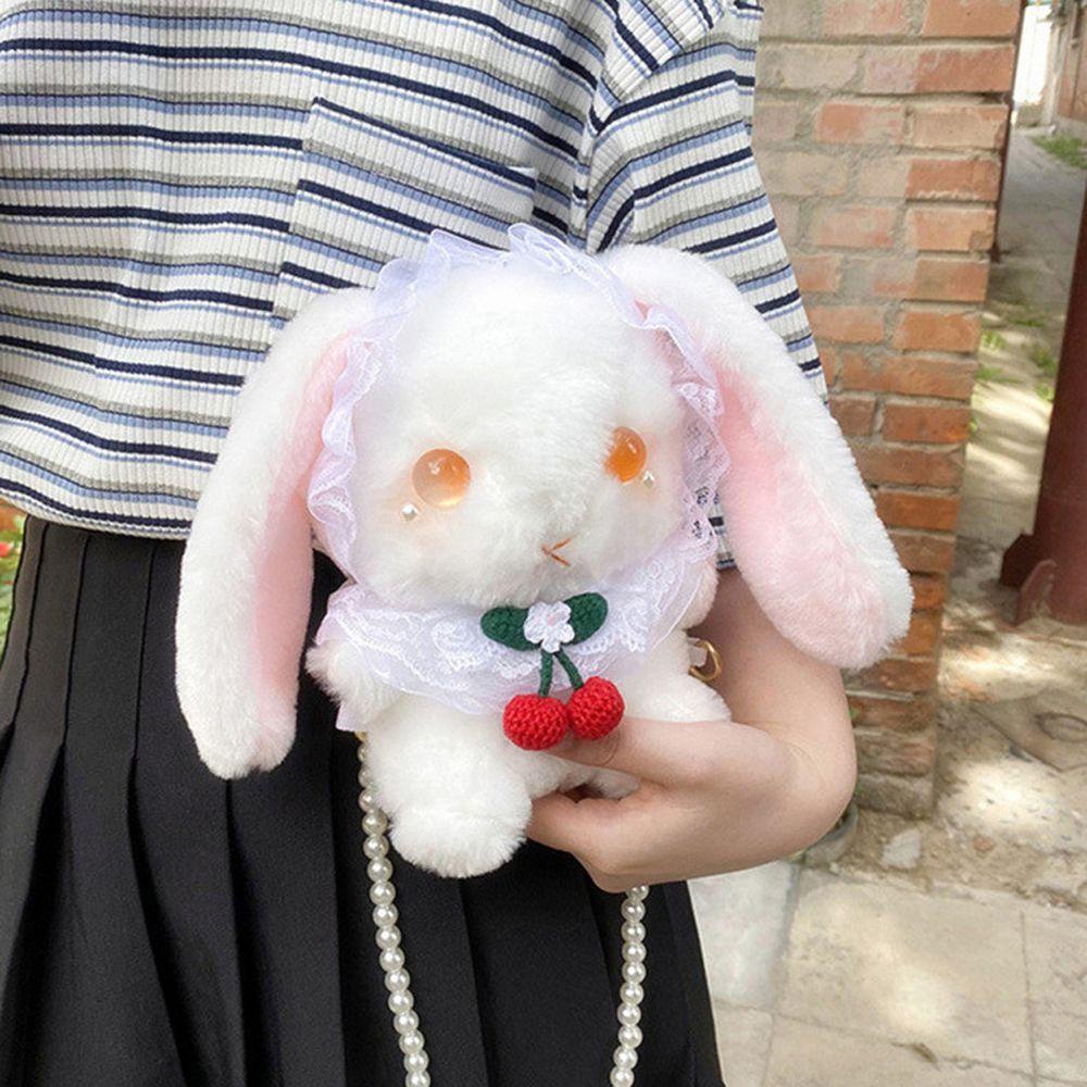 Túi đeo chéo MMULCK thiết kế chú thỏ hoạt hình nhồi bông phong cách lolita Nhật Bản làm quà tặng