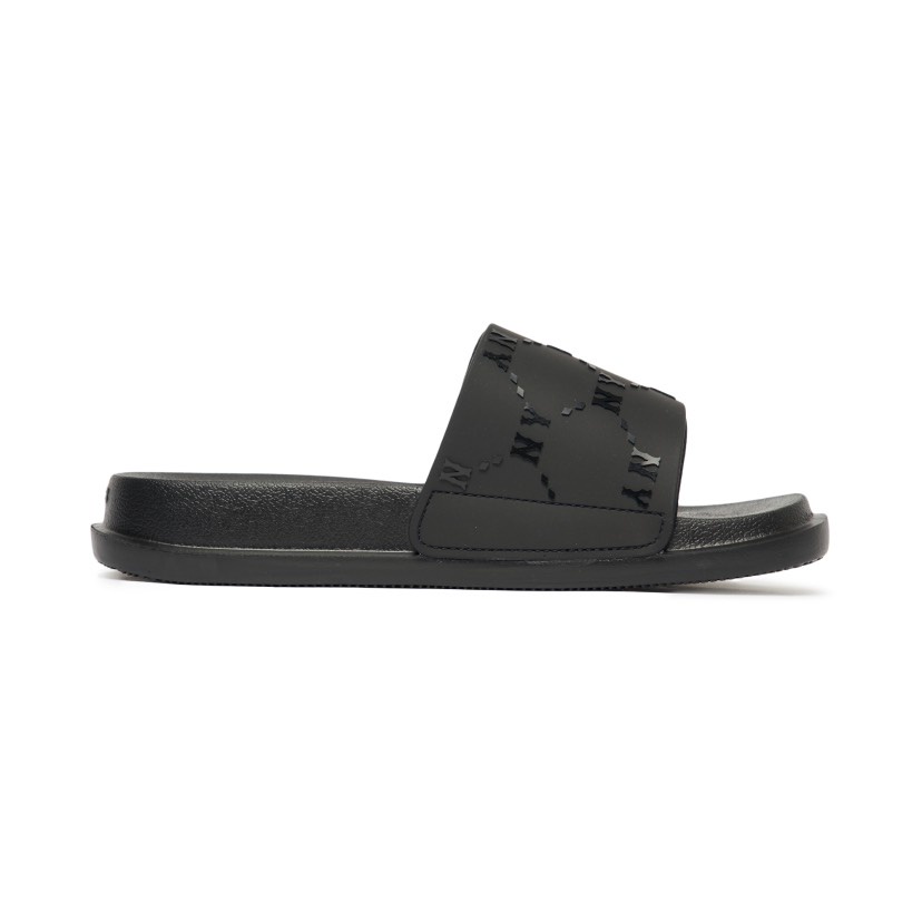 Dép MLB Chunky Mound Dia Monogram CHÍNH HÃNGMLB Mound Dia Monogram New York Yankees All Black Slide - Simple Sneaker