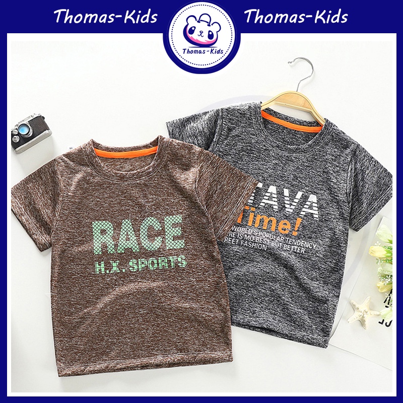 [Hàng Có sẵn] D129#Áo thun tay ngắn họa tiết rằn ri thời trang sành điệu cho bé trai