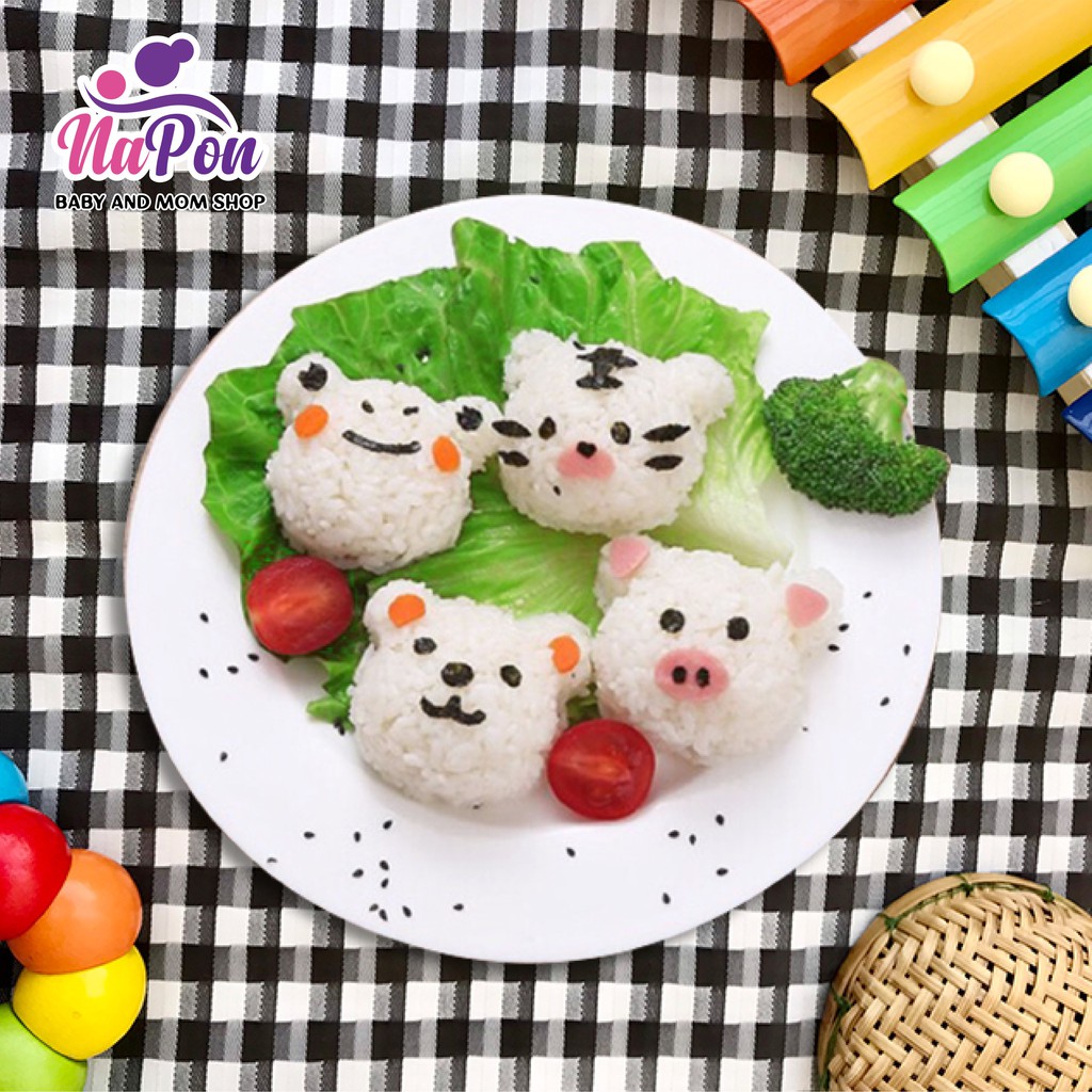 [Set 6 khuôn bento]Khuôn ép cơm, khuôn tạo hình cơm, tạo hình trứng ngộ nghĩnh cho bé ăn dặm kiểu Nhật.