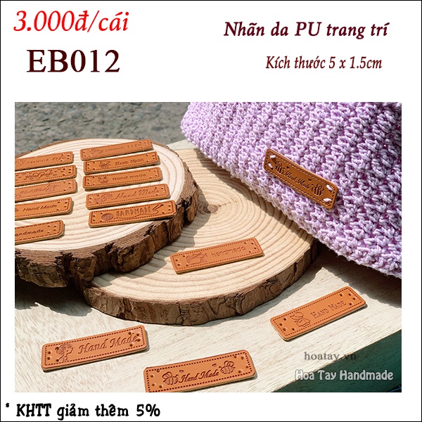 Nhãn PU trang trí túi xách - nón mũ thủ công - tag da PU