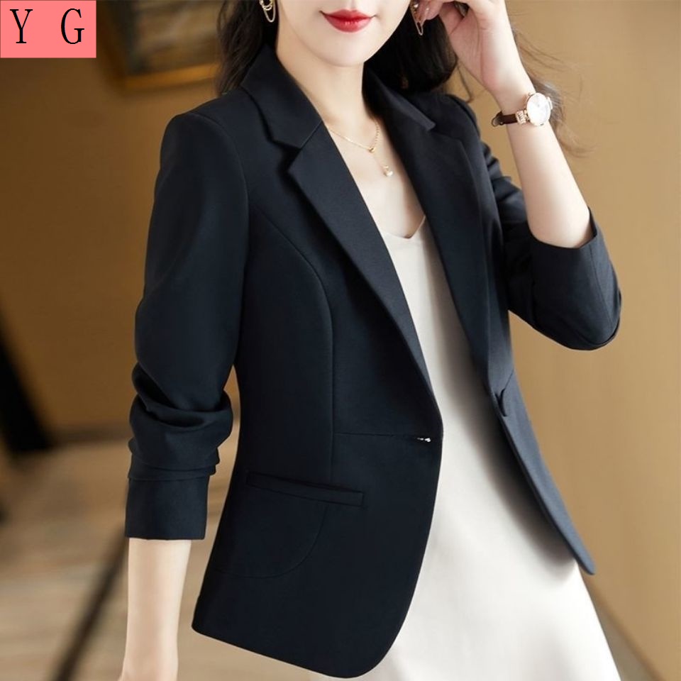 Áo Khoác Vest Mỏng Dáng Ôm Ngắn Thời Trang Xuân Thu 2022 Phong Cách Hàn Quốc Cho Nữ