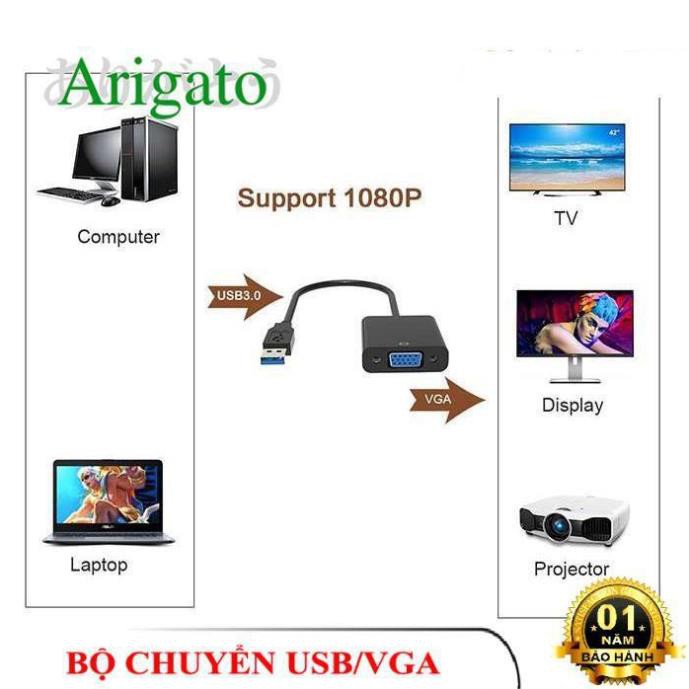 Cáp chuyển đổi USB 3.0 to VGA Arigato.