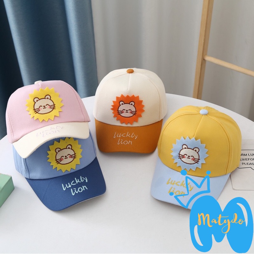Mũ cho bé gái bé trai mũ nón lưỡi trai sư tử đáng yêu phụ kiện mũ nón từ 3-7 tuổi MU018
