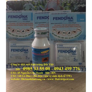 combo 5 gói thuốc diệt côn trùng fendona + 1 chai Permethrin 50EC 100ml
