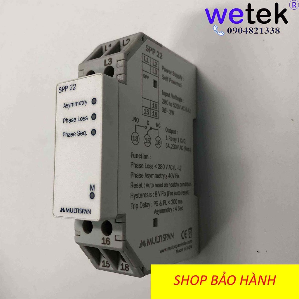 Multispan India SPP-22 Rơ le bảo vệ Pha  giá gốc rẻ, tốt, bảo hành, giấy tờ đủ