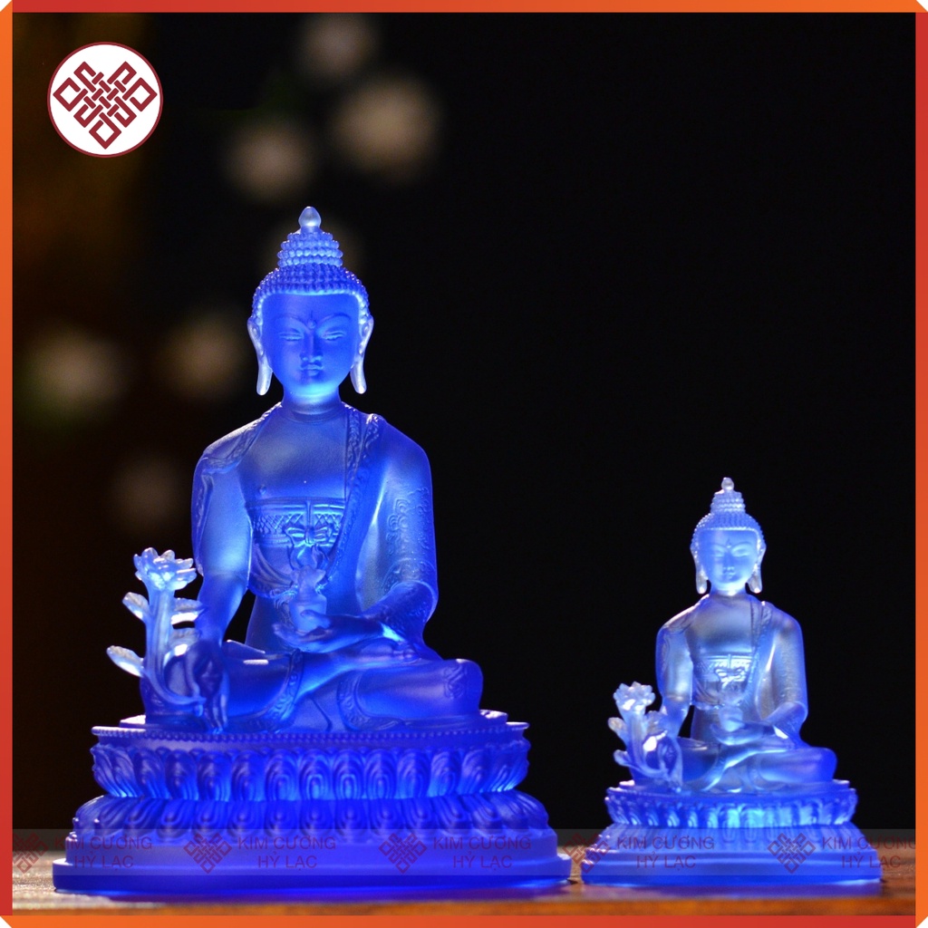 Tượng Phật Dược Sư Mật Tông [ Kim Cương Hỷ Lạc] Lưu Ly Màu Xanh Dương