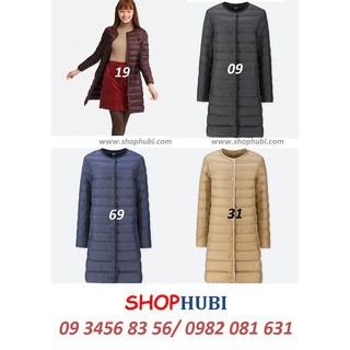 Áo khoác lông vũ dáng dài cổ tròn Nữ Uniqlo Nhật 2018-2019