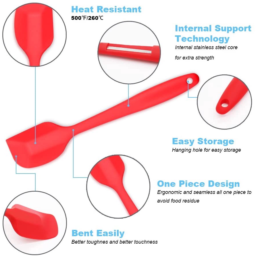 Cây Vét Bột Làm Bánh Bằng Cao Su Silicone Chống Dính Linh Hoạt Cao Cấp 20cm