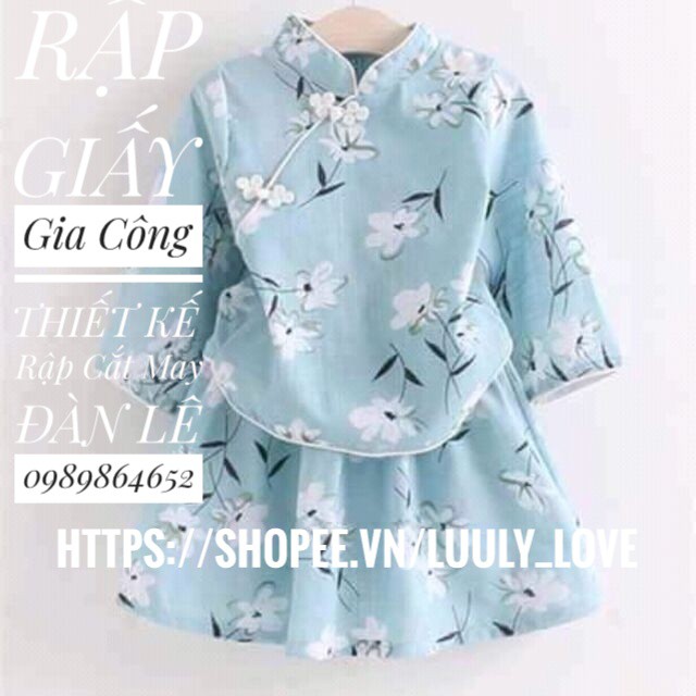Rập giấyTT930 Rập giấy cắt may sét thu đông cho bé gái(1-12t)