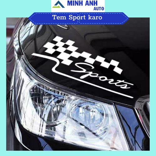 Tem dán trang trí ô tô, decal dán trang trí ô tô Sport caro