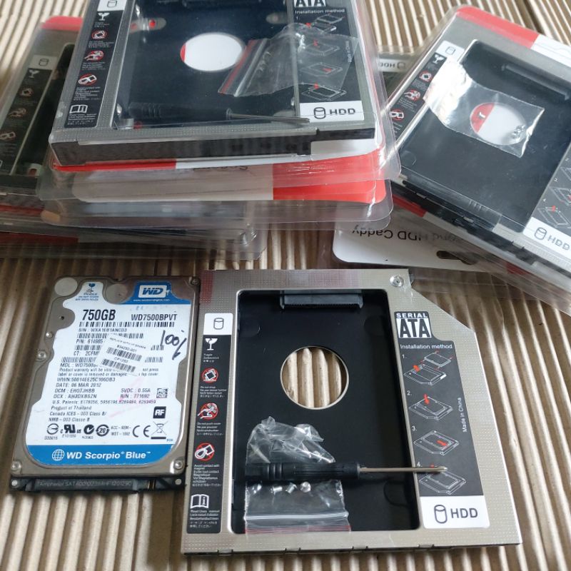 Cadybay gắn thêm ổ cứng thêm SSD HDD laptop thay thế ổ đĩa DVD dày 9.5mm
