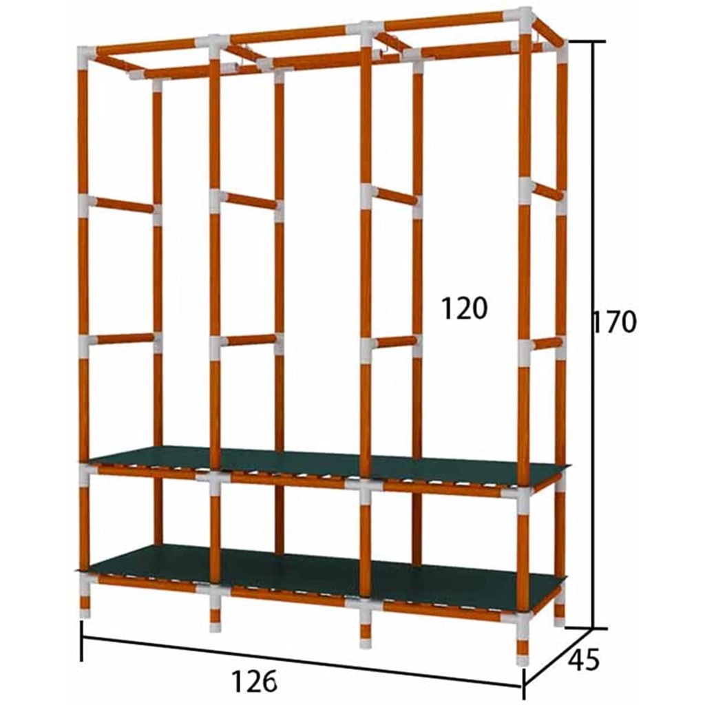 Tủ vải khung gỗ loại tốt có lót 3 buồng chắc chắn, bền, đẹp bảo hành 12 tháng