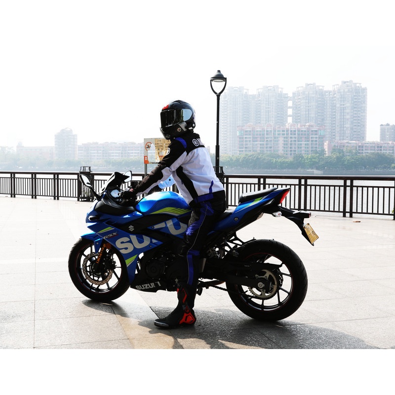 Áo Khoác Chống Gió Chống Sốc Màu Xanh Dương / Trắng Phổ Biến Bốn Mùa Thông Dụng Cho Nam Khi Chạy Xe Mô Tô HONDA