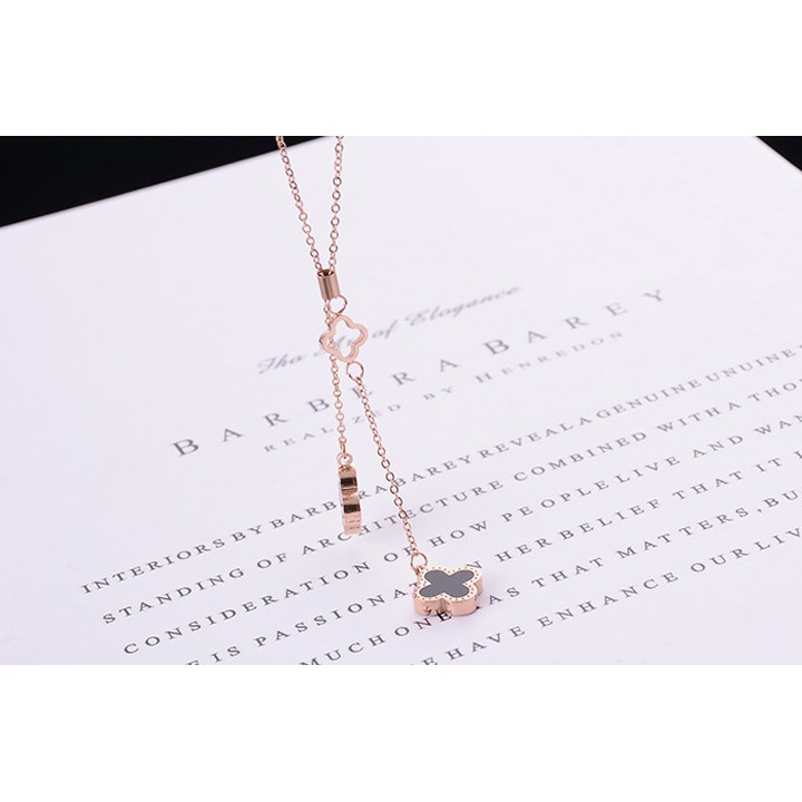 Dây chuyền nữ ttian hoa L V rớt cách điệu siêu đẹp, bền màu, chuẩn thời trang