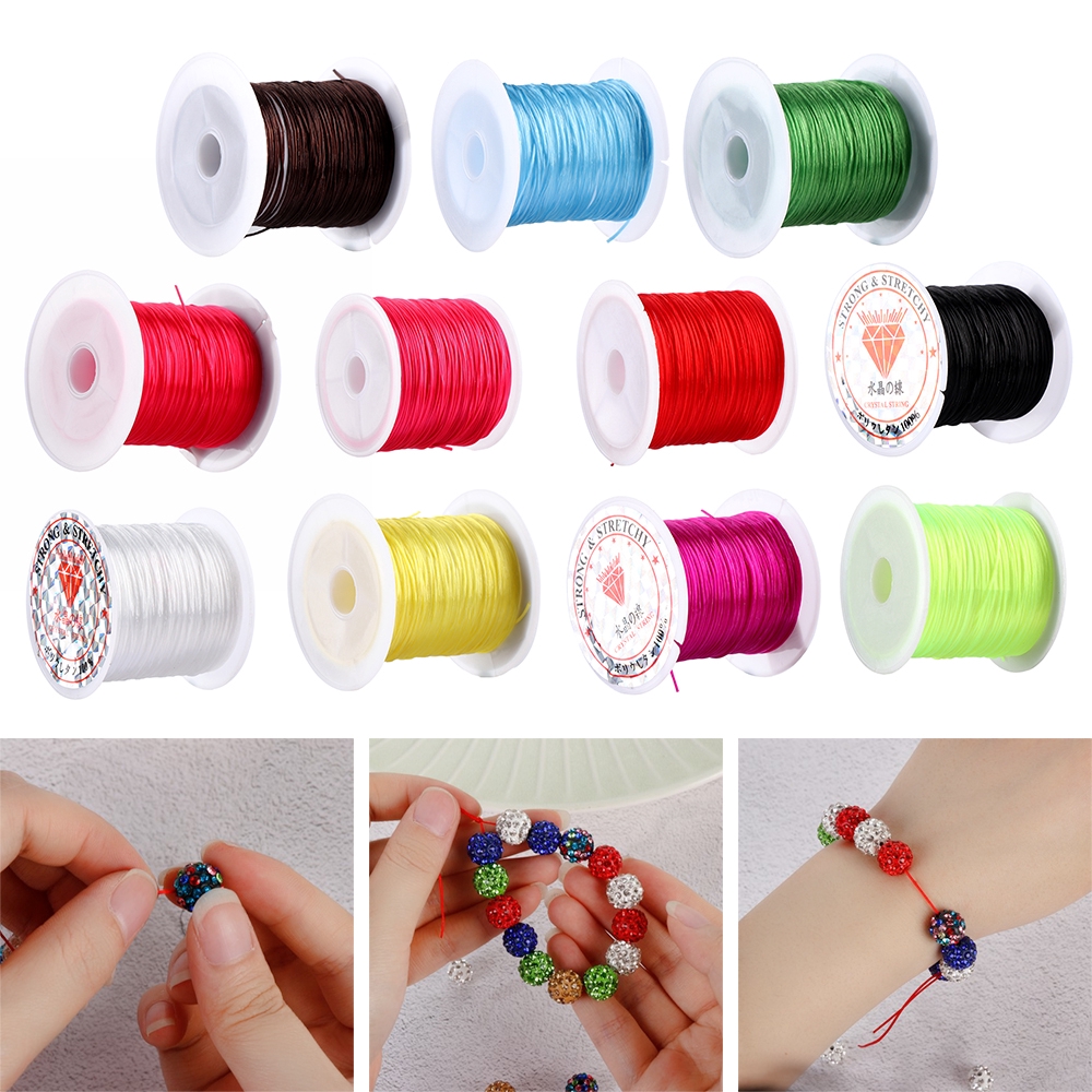 Dây Trang Sức Co Giãn Nhiều Màu Sắc Dài 1mm 10m/60m Tiện Dụng