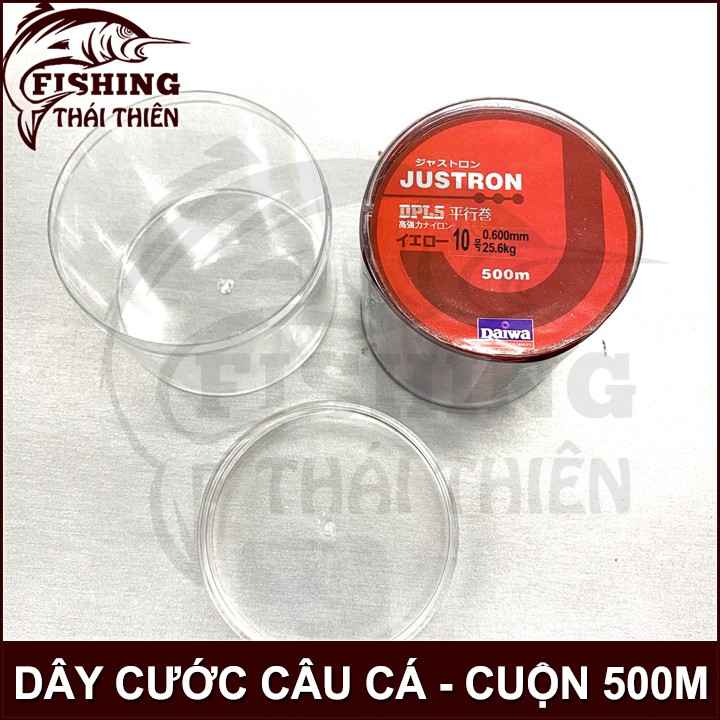 Dây câu, Cước Câu Cá Siêu Bền Daiwa Justron cuộn dài 500m màu đỏ