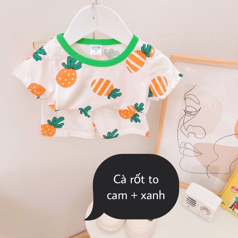 Bộ Cộc Tay Bé Trai, Bé Gái 8-15kg Chất Cotton Thông Hơi Thoáng Mát Hoạ Tiết Siêu Yêu - AN.KID