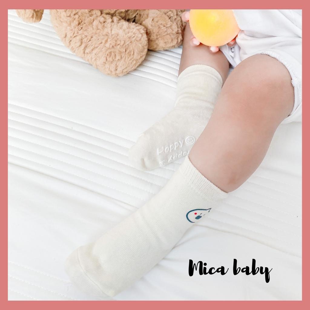 Tất vớ cao cổ màu trắng in hình thú dễ thương cho bé T30 Mica Baby